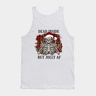 Dead Inside But Jolly AF, Christmas Skeleton Tank Top